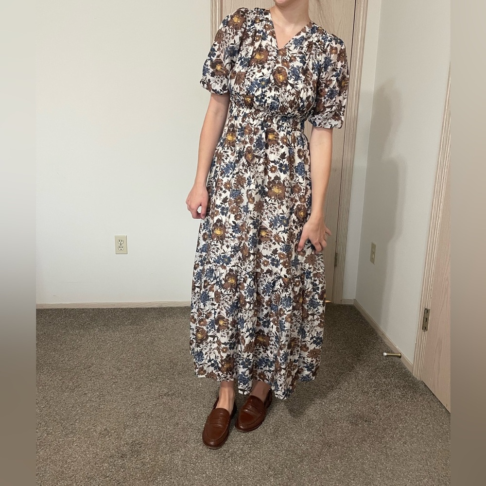 Abercrombie & Fitch Floral Maxi Dress - Blue and Brown